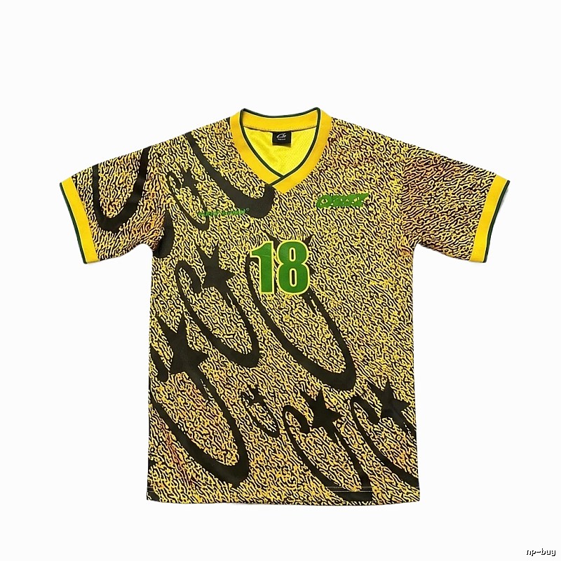 Corteiz No.18, trendy style, yellow and black.
