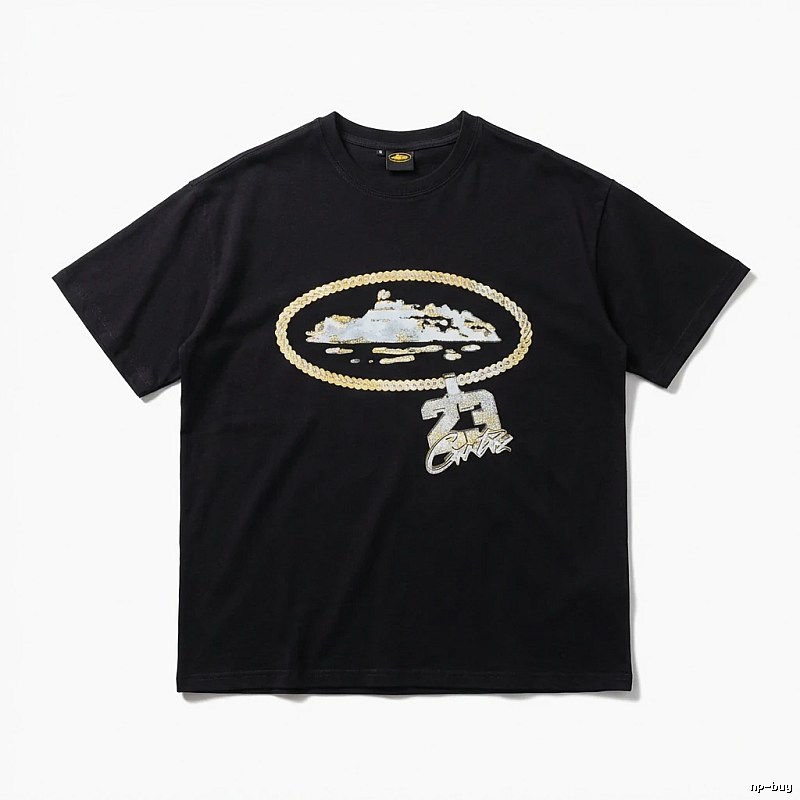 Corteiz Printed Trendy and Cool Style Black T-shirt