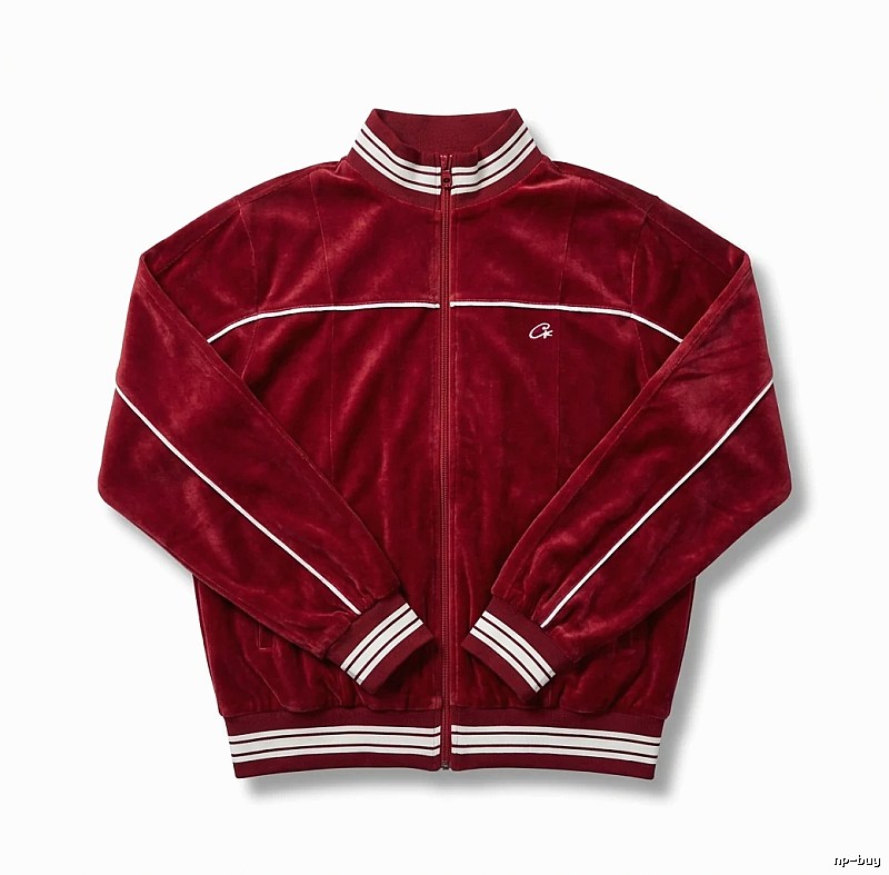 Corteiz retro-style burgundy jacket