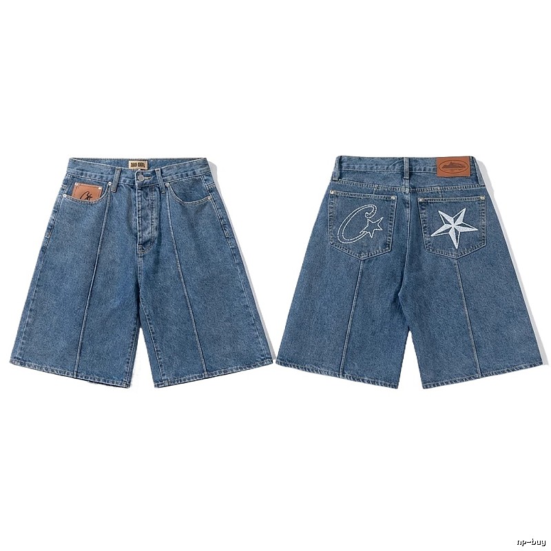 Corteiz retro-style denim shorts
