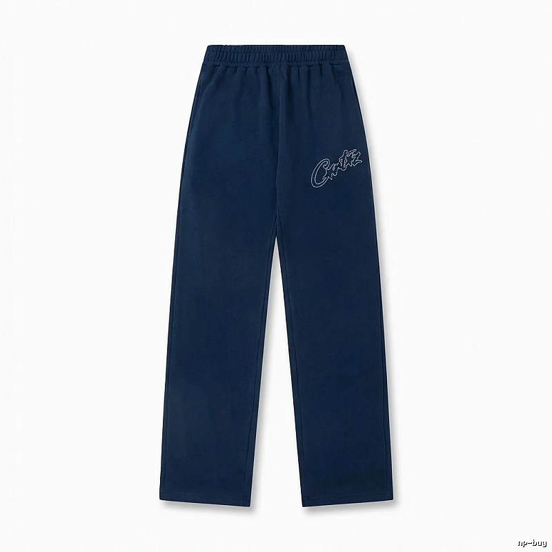 Corteiz simple style dark blue trousers