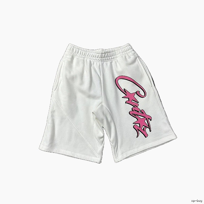 Corteiz trendy and cool style white shorts