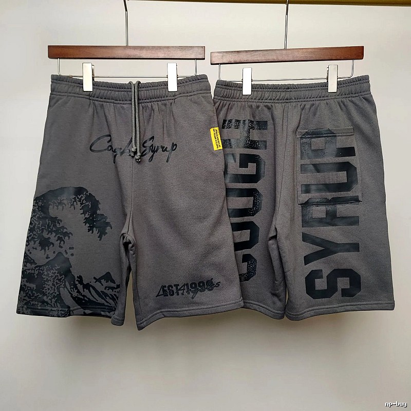 COUGH SYRUP Printed Street Style Grey Shorts