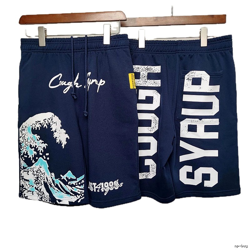 COUGH SYRUP Ukiyo-e Street Style Navy Shorts