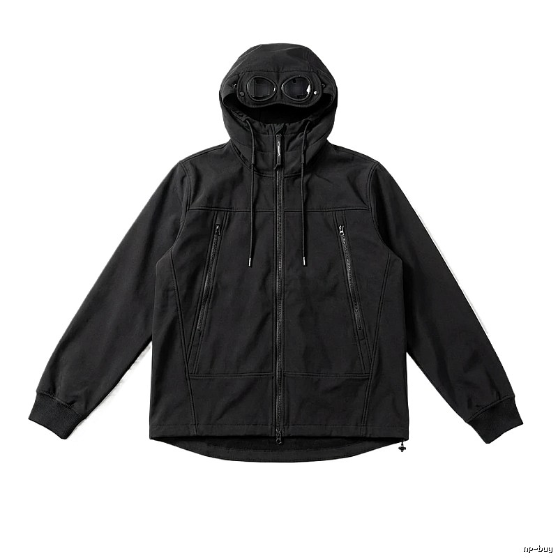 C.P. hooded simple style black coat
