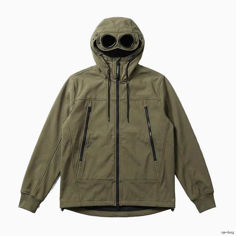 C.P. Hooded Utility-style Jacket (Army Green)