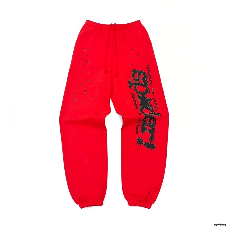 Daily Logo Sweatpants by Sp5der - Red