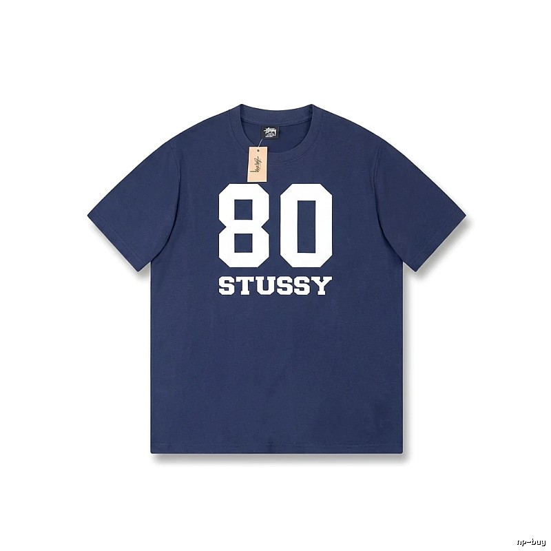 Deep blue T-shirt with Stussy digital printing