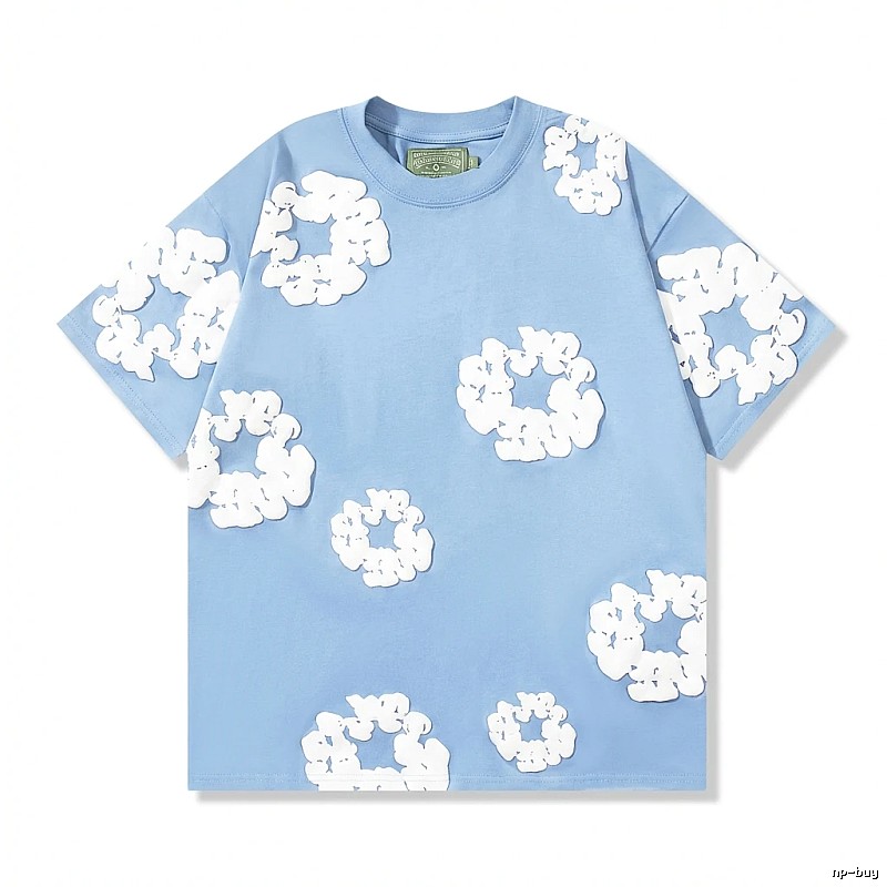 DENIM TEARS Blue Floral Short-sleeve