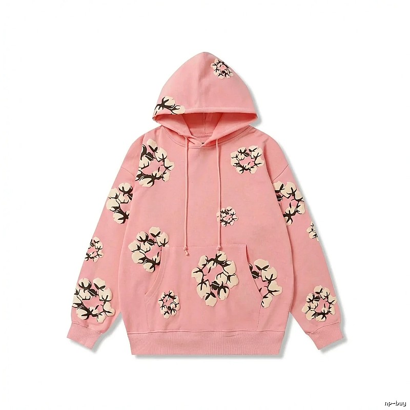 DENIM TEARS Floral Print Pink Hoodie