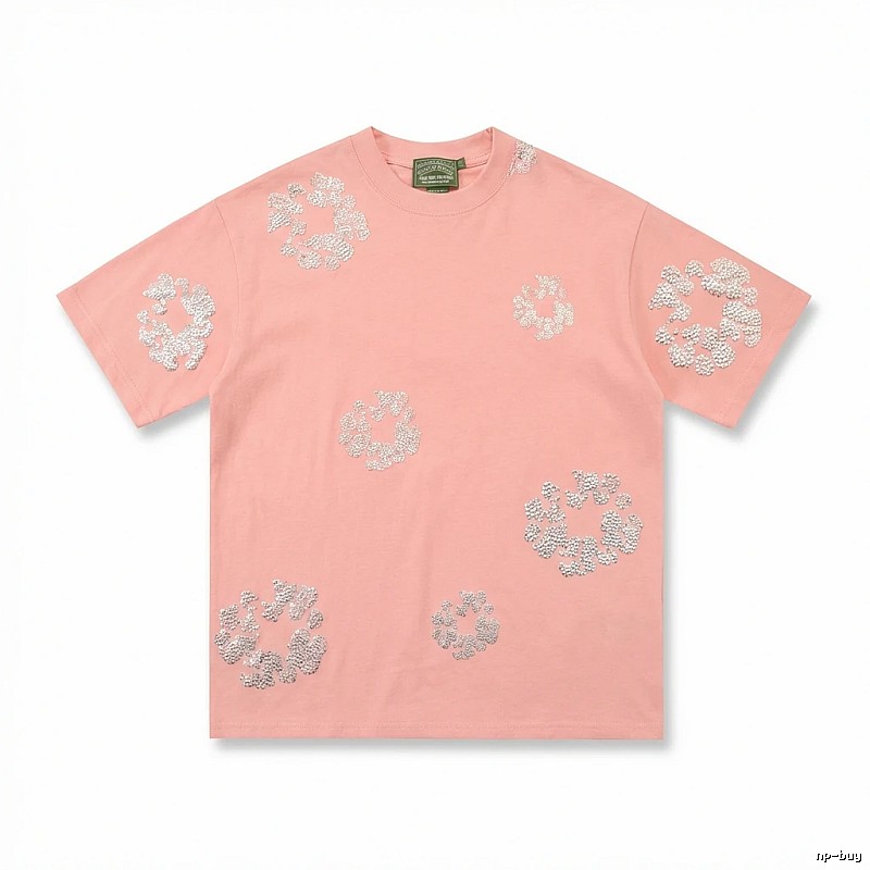 DENIM TEARS Pink Trendy Short-sleeve