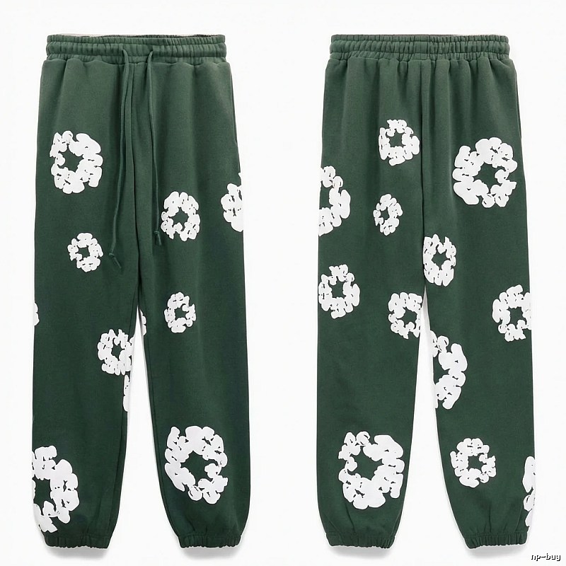 Denim Tears Printed Casual Dark Green Pants