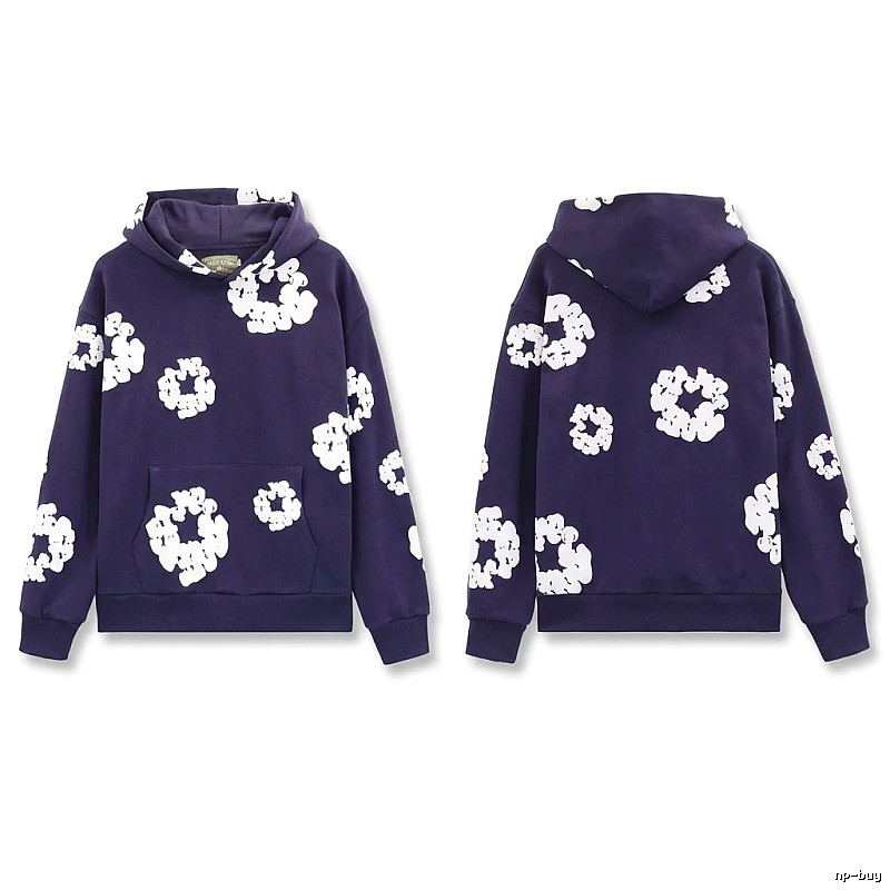 DENIM TEARS Printed Vintage Navy Blue Sweatshirt