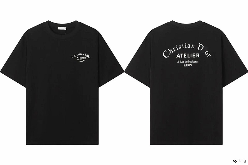 Dior ATELIER Minimalist Style Black Short-Sleeve T-Shirt
