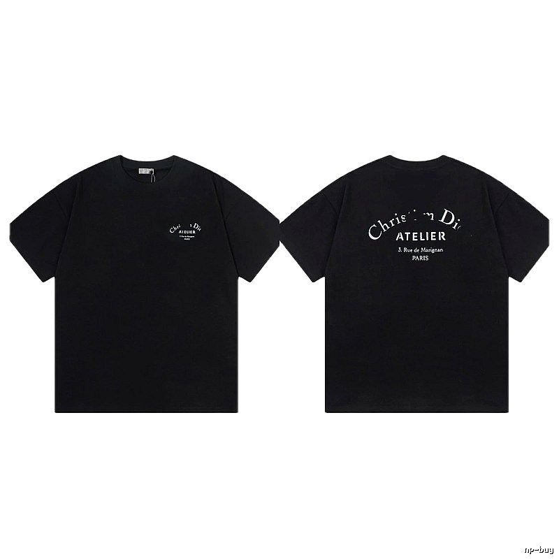 Dior Atelier Minimalist Style Black Short-sleeve T-shirt