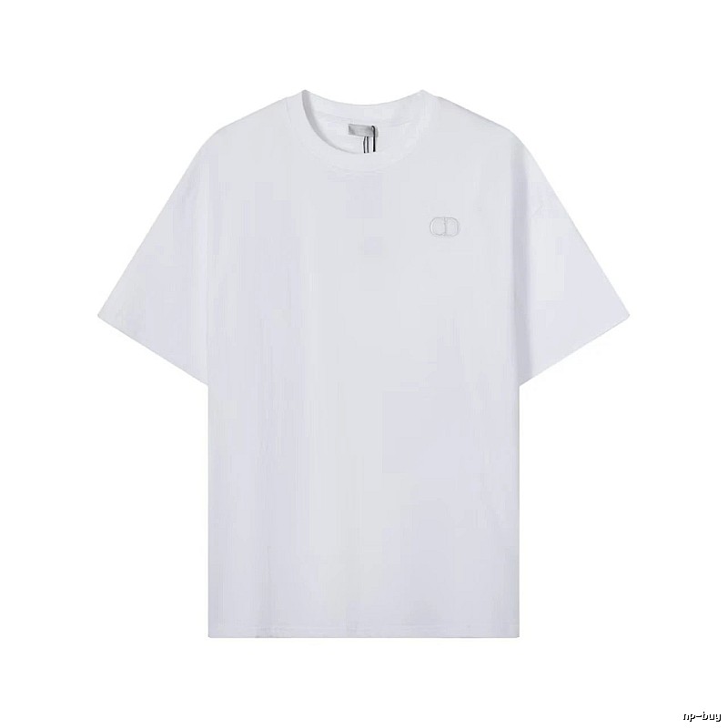 Dior CD Embroidered Minimalist Style White T-Shirt
