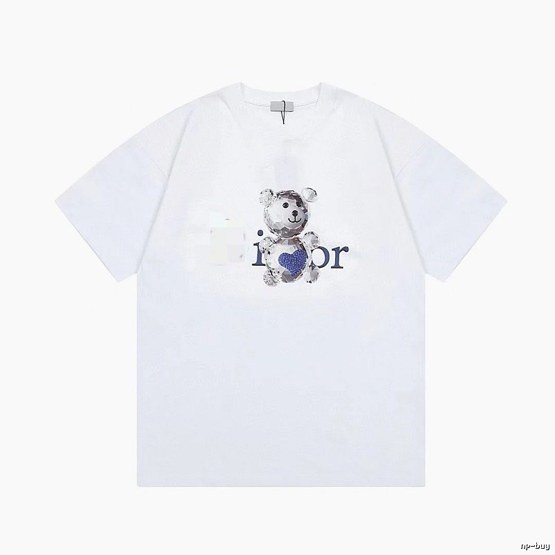 Dior Crystal Bear Trendy Style White T-Shirt