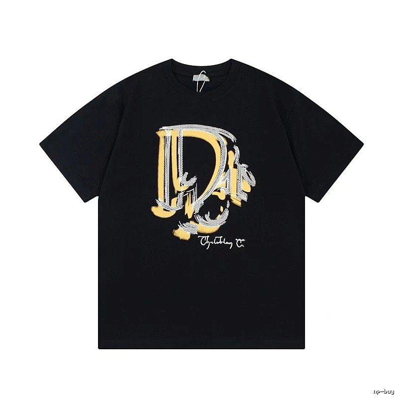 Dior Graffiti Print Street-style Black T-Shirt