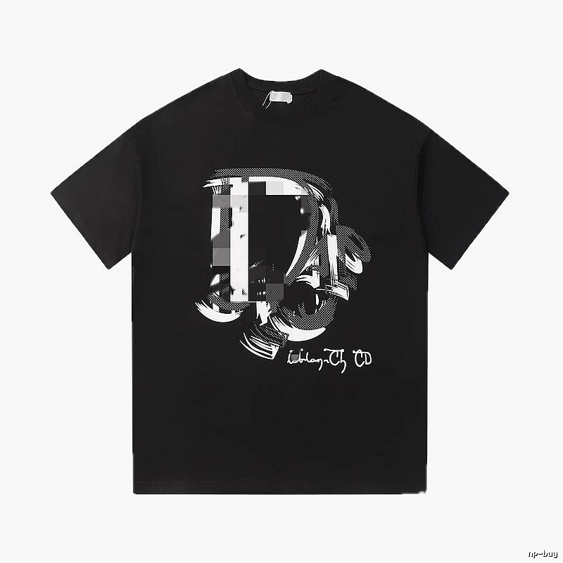Dior Graffiti Print Street Style Black T-Shirt