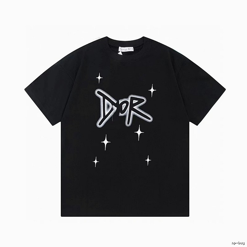 Dior Graffiti Star Street Style Black Short-sleeve T-shirt