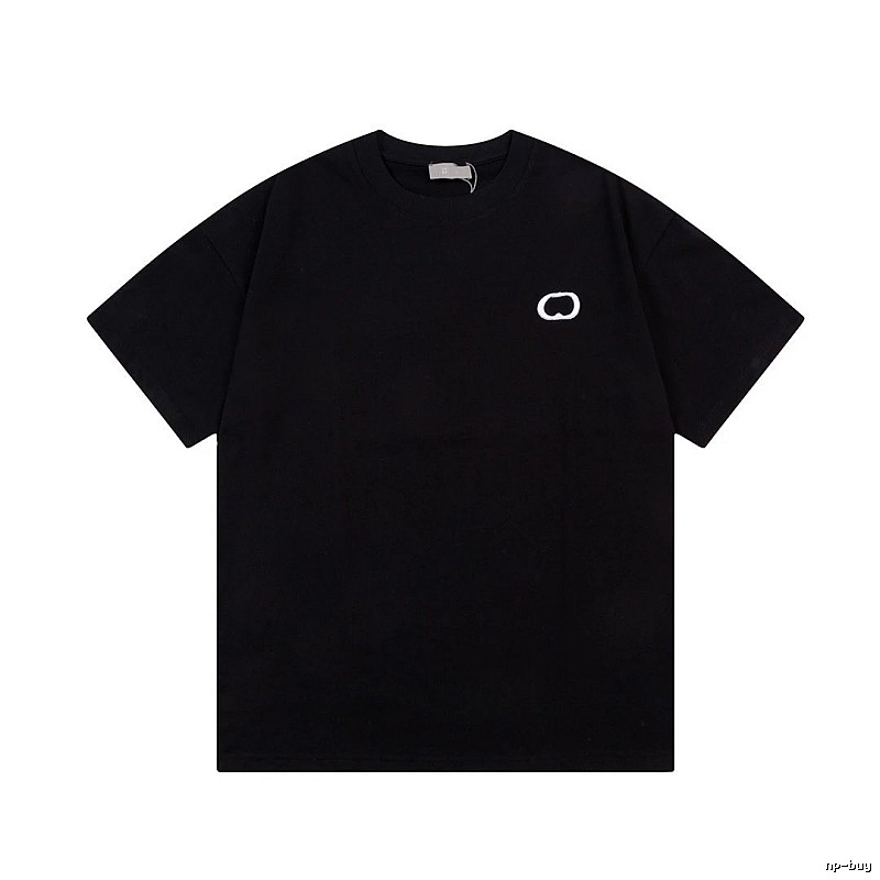 Dior Minimalist Style Embroidered Black Short-sleeve T-shirt