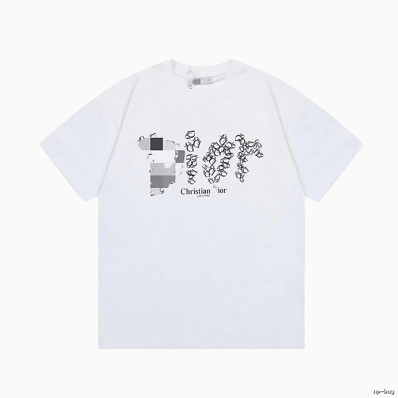 Dior Monogram All-Over Printed Trendy White T-Shirt