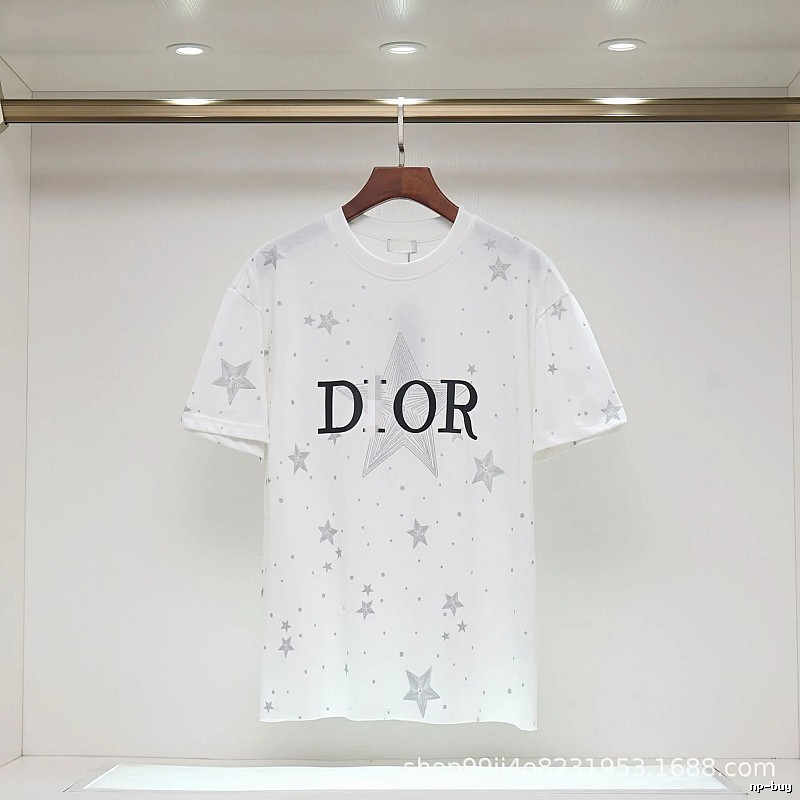 Dior Star Print Cool & Trendy Style White T-Shirt