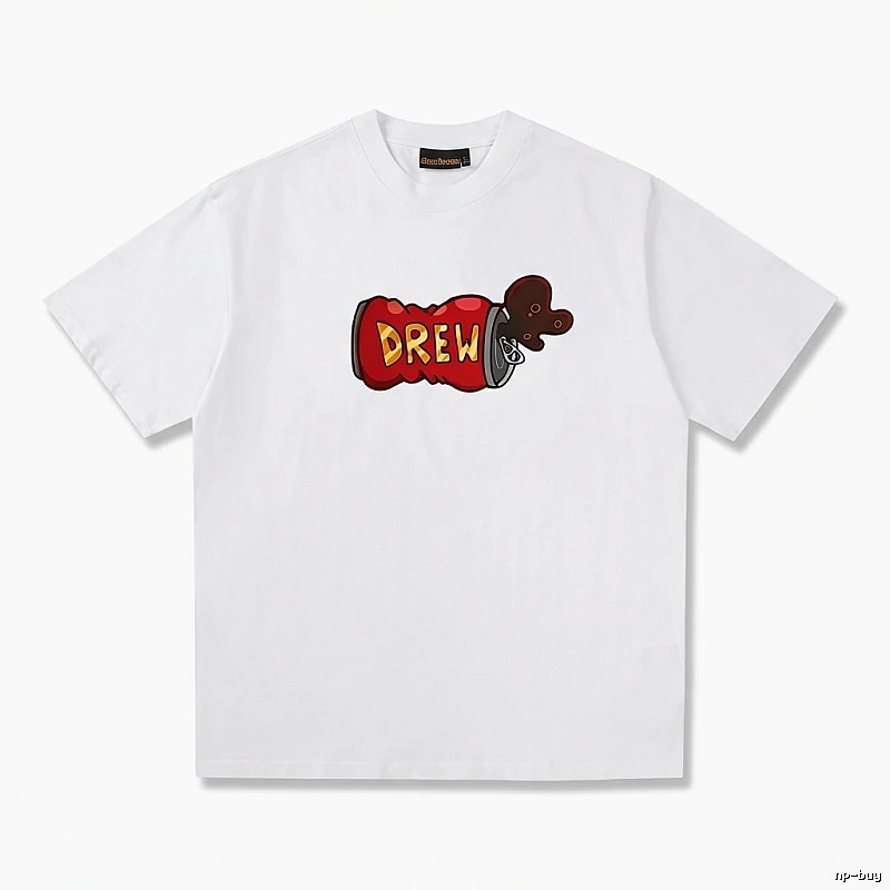 DREW Cartoon Graffiti White T-shirt