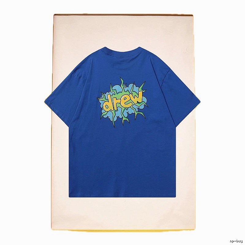 DREW Explosion Print Street Style Blue T-Shirt