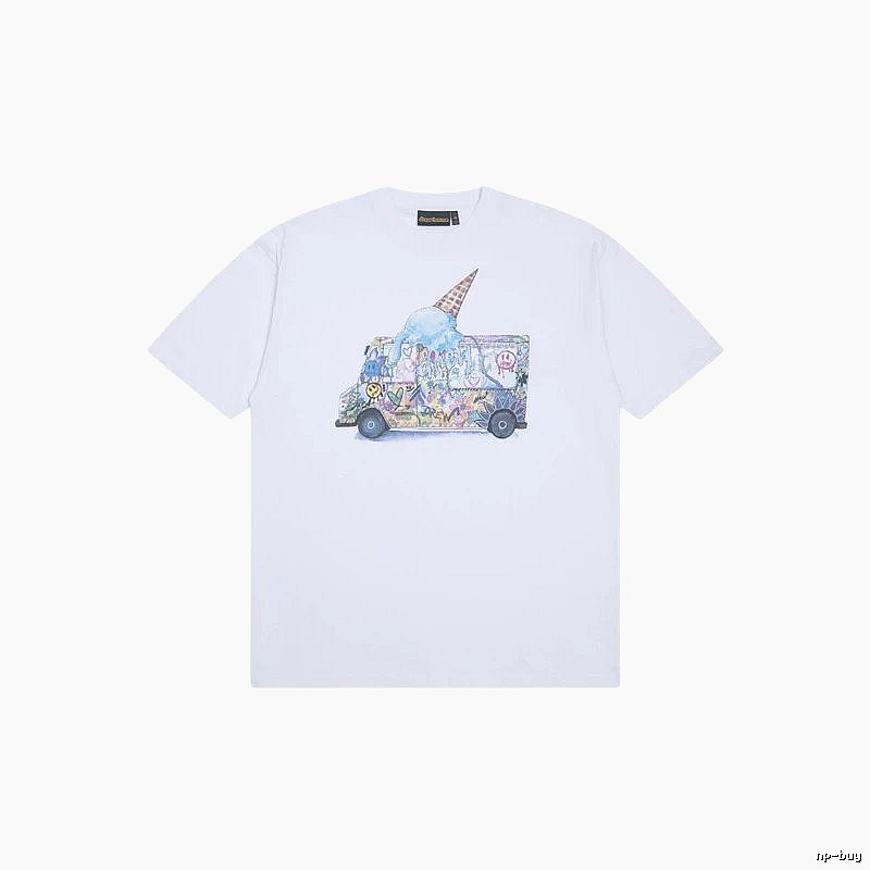 DREW Graffiti Ice Cream Truck Street Style White T-shirt