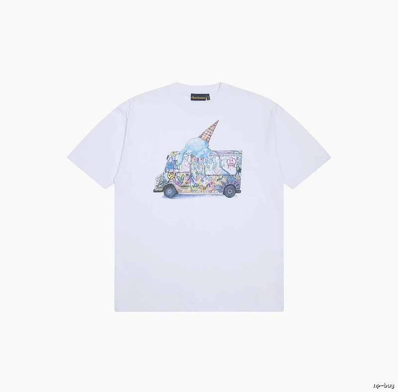DREW Graffiti Style Ice Cream Truck White Short Sleeve T-shirt