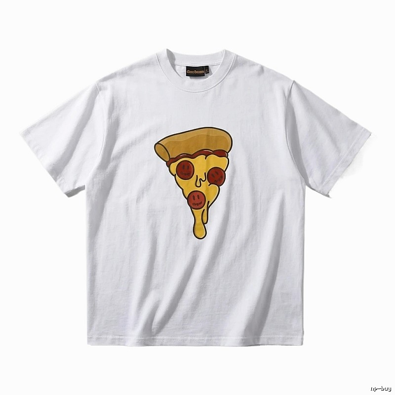 DREW Pizza Cartoon Style White T-shirt