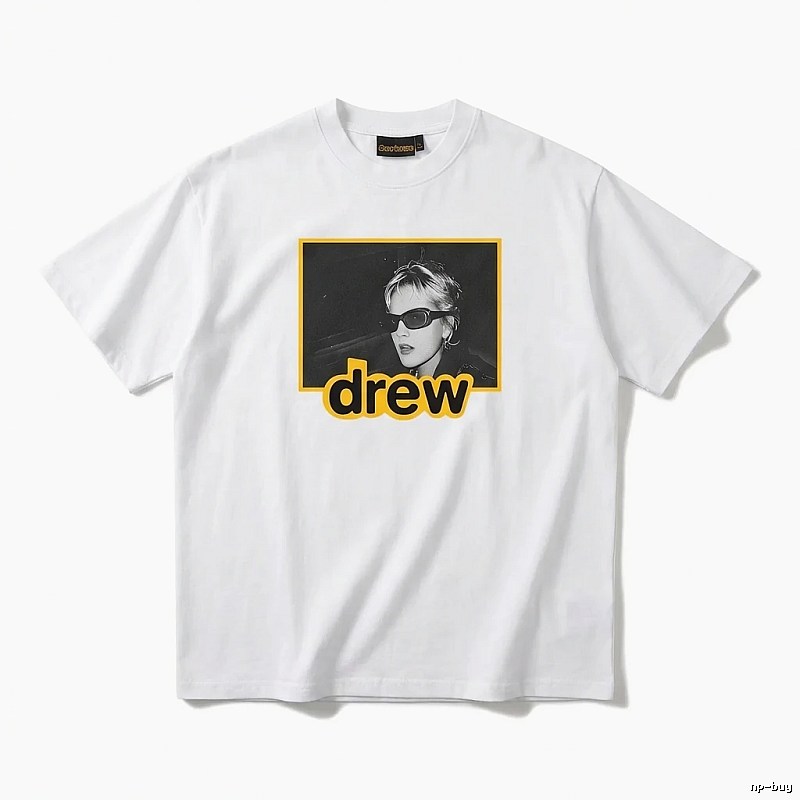DREW Portrait Print White T-shirt