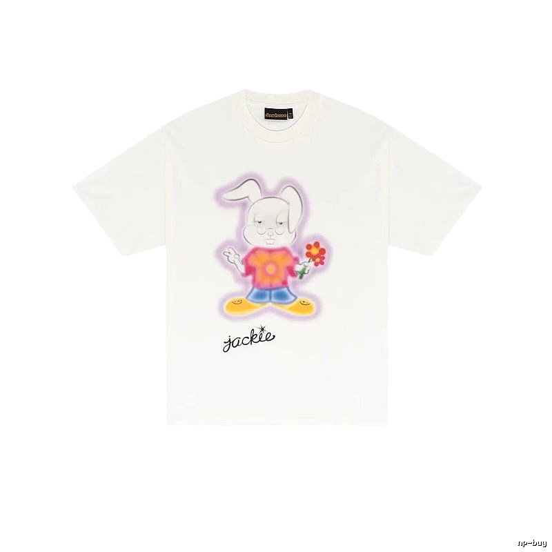 DREW Rabbit Graffiti Cool Trendy Off-white T-shirt