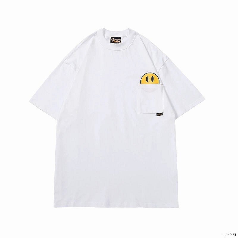 DREW Smiley Face Series Street Style White T-Shirt