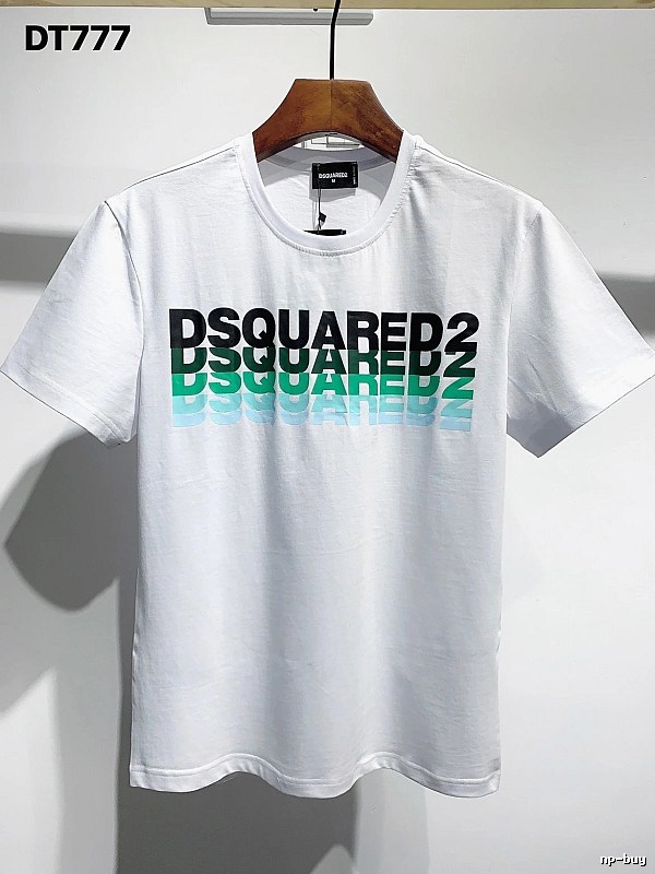 DSQUARED2 Gradient Letter Trendy Brand White T-Shirt
