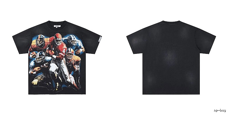 DUAA Rugby Print Retro Black T-Shirt