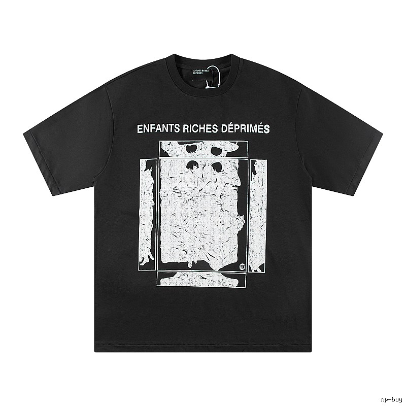 ERD Portrait Print Dark Style Black T-shirt