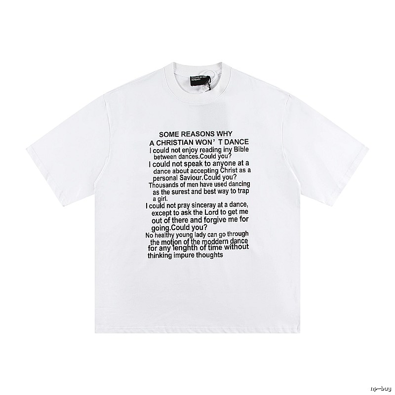 ERD Slogan Print Street Style White T-Shirt