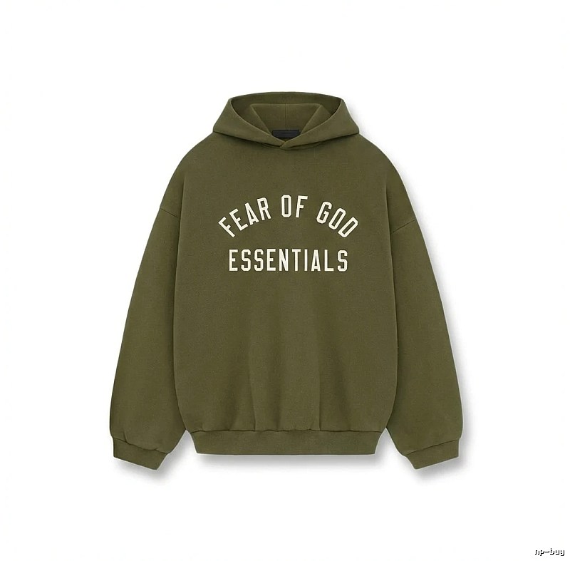 ESSENTIALS minimalist style olive green sweatshirt
