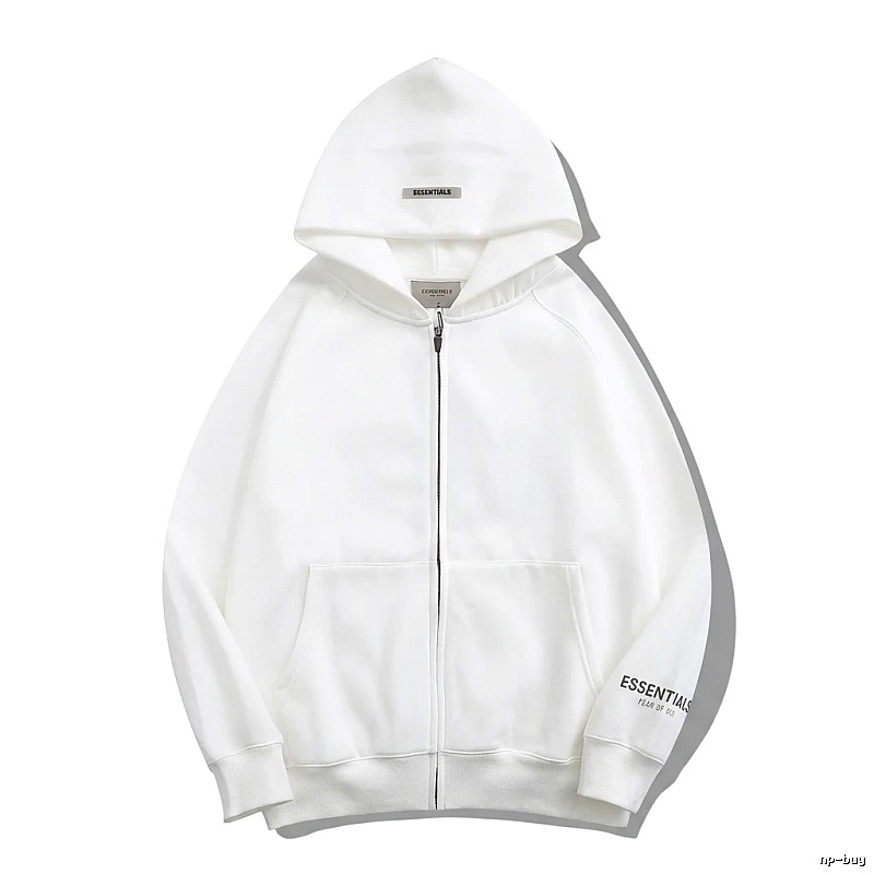 ESSENTIALS minimalist style white hoodie
