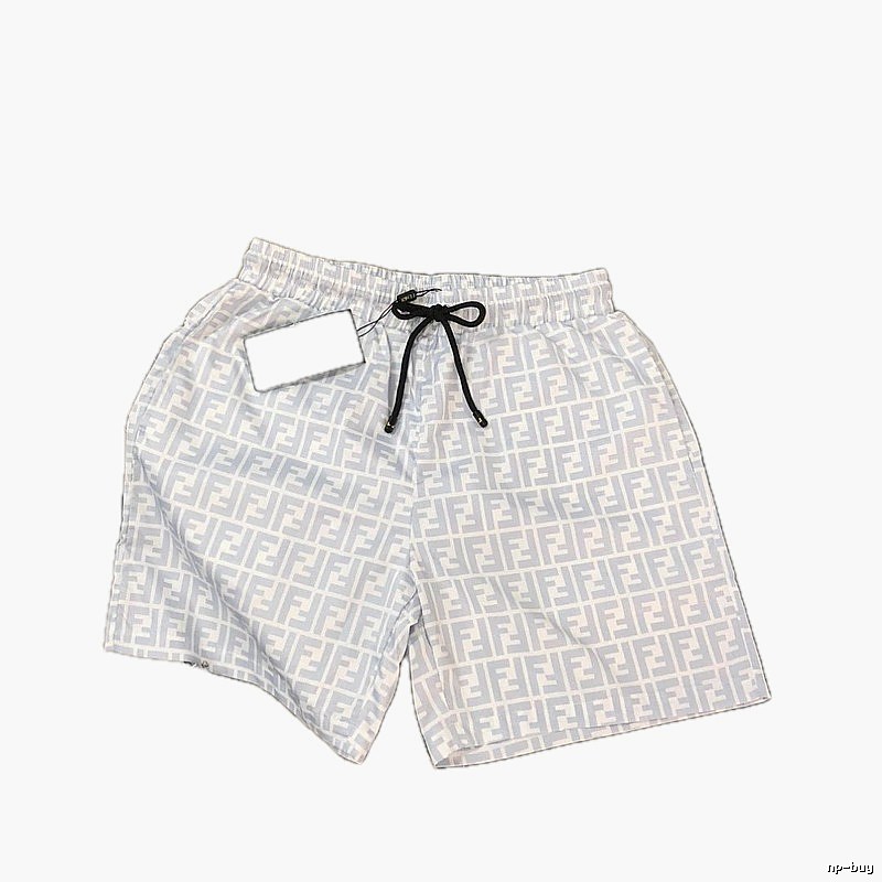 Fendi FF Monogram Casual Style Light Blue Shorts