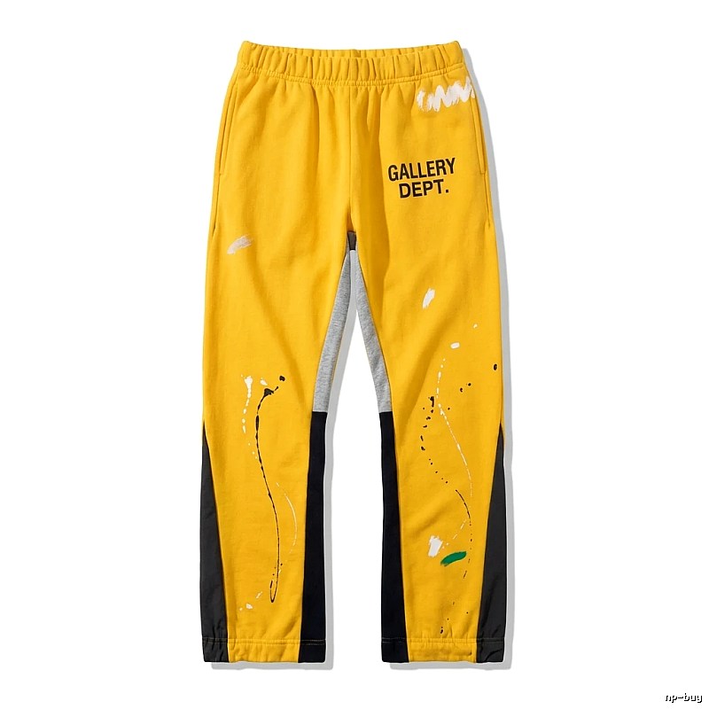 Gallery Dept Graffiti Style Yellow and Black Contrast Color Pants