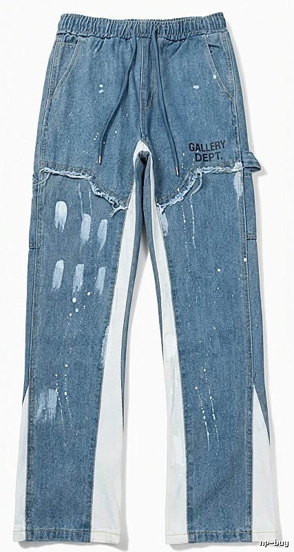 Gallery Dept Ripped Denim Blue Long Pants