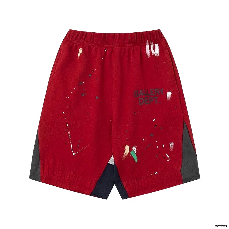 Gallery Dept splashed-ink style red shorts