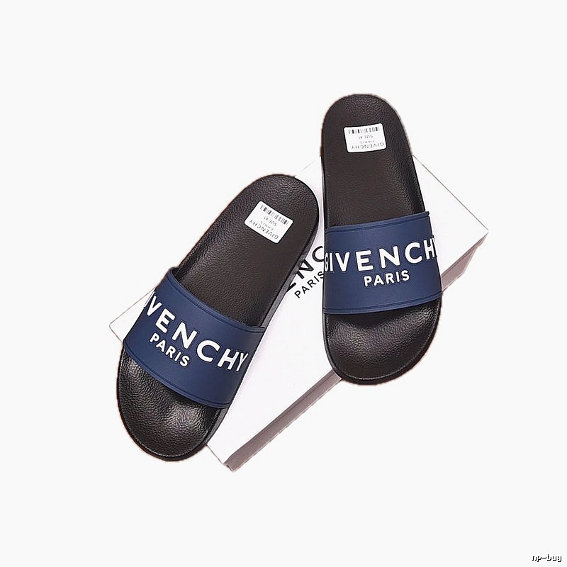 Givenchy Casual Letter Print Navy Blue Slides