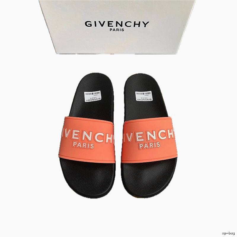 Givenchy PARIS Collection Trendy Orange & Black Slippers