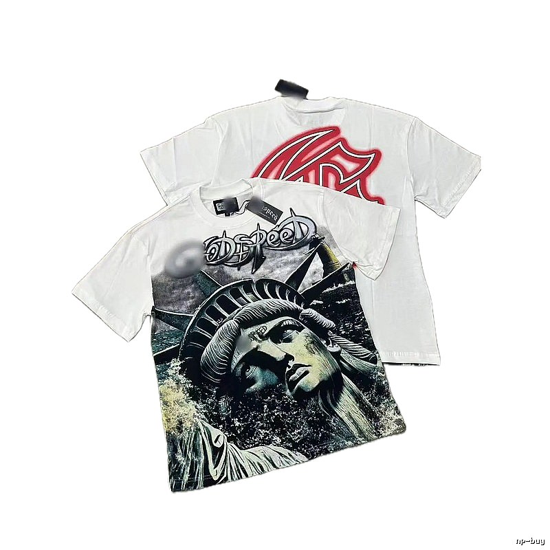 GOD Statue of Liberty Vintage Street White T-Shirt