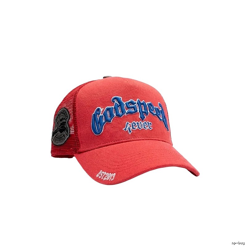 Godspeed retro-style red hat