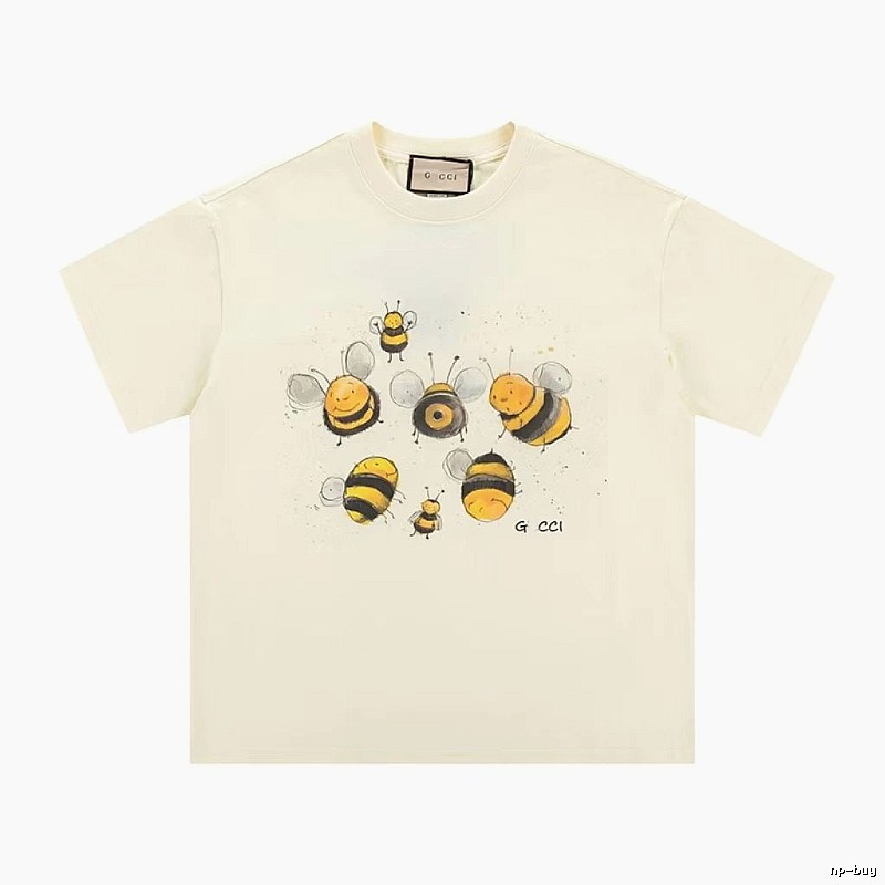 Gucci Bee Graffiti Casual Style Off-white T-shirt